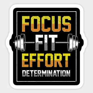 Focus Fit Effort Determination Gym Motivational Workout Sticker